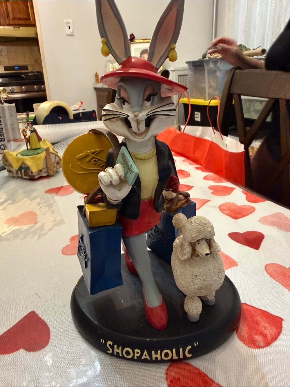 Warner Bros. Bunny Shopaholic Figurine - Gray, Red, Blue, Cream